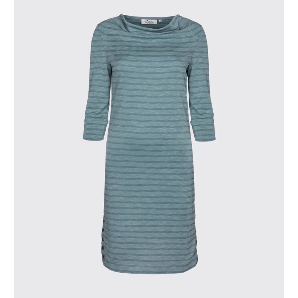 Dubarry Dress Ennis Cowl Neck 3/4 Sleeve Sage Green Size 36